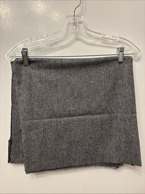 2 Pieces Gray Herringbone Wool Fabric - 60 x 30 inches